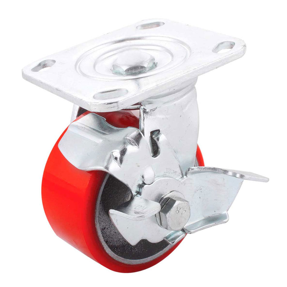 RODAJA FIERRO VACIADO C/PU GIRA.ROJA C/FRENO 6X2" SKU Y-1044-1520