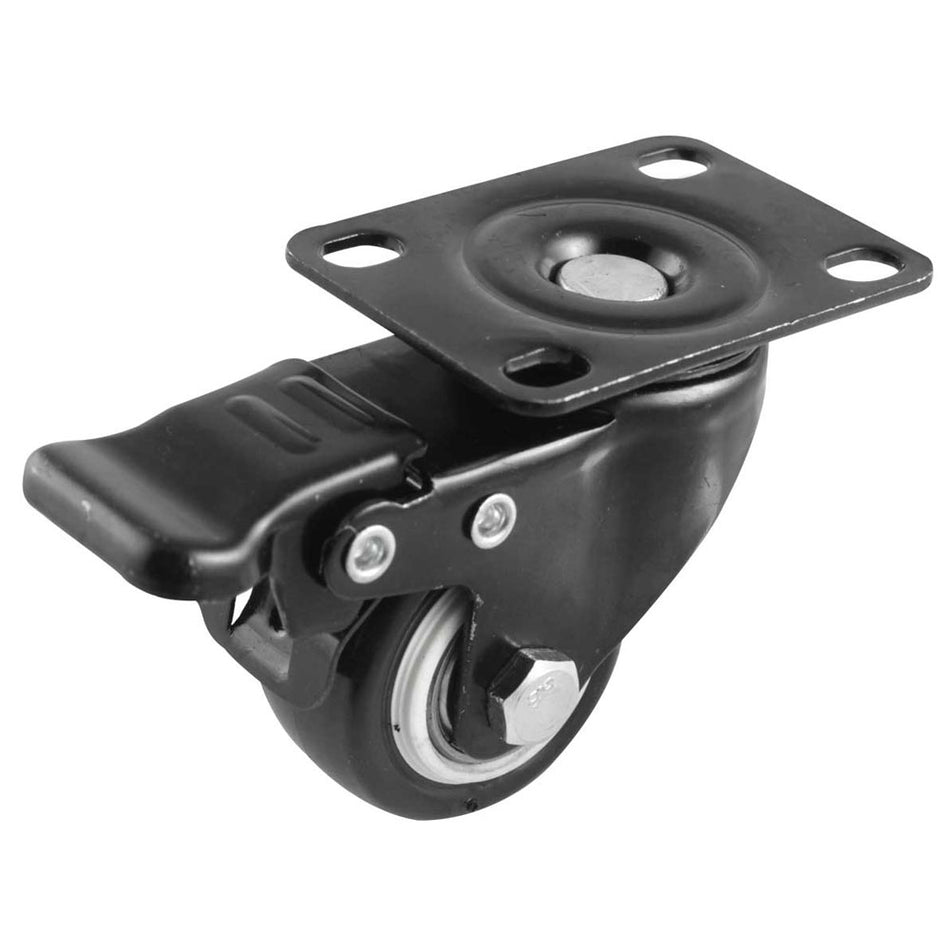 RODAJA NEGRA PU C/BALERO GIRA. C/FRENO 1-1/2 (40X22MM) SKU Y-1162-400