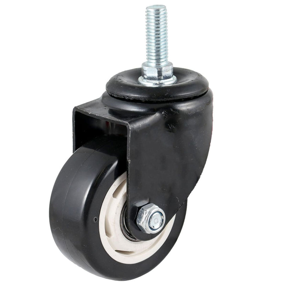 RODAJA DE PVC NEGRO GIRATORIA C/ESPIGA ROSCADA 2" (50X26MM) SKU Y-2041-500