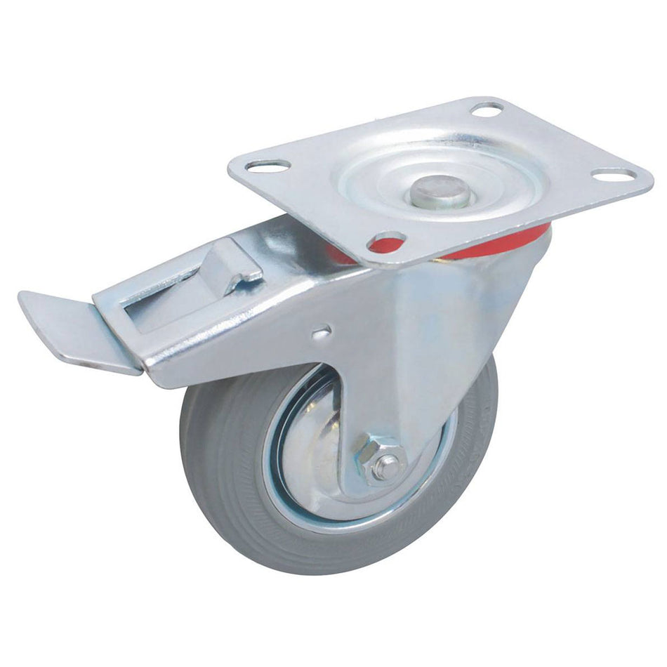 RODAJA GRIS INDUSTRIAL GIRA. C/FRENO 100X30MM SKU Y-4023-1000