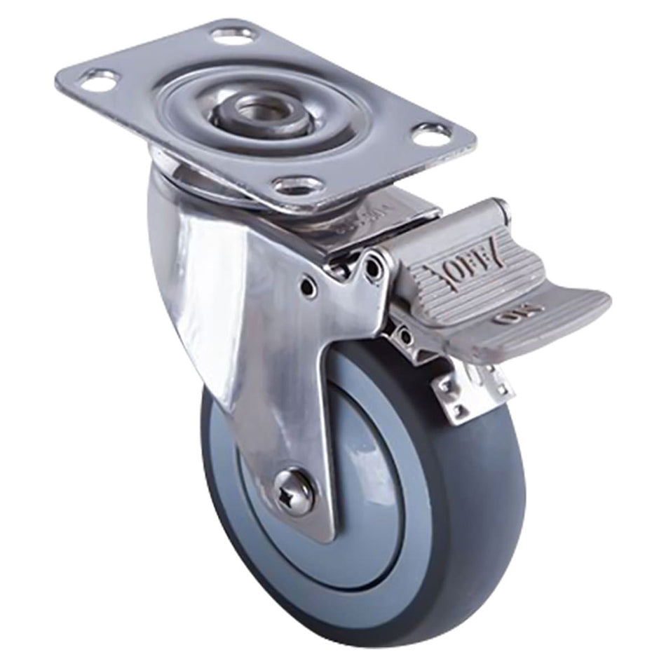 RODAJA TPR HORQUILLA DE A. INOX. USO MEDIO GIRATORIA C/FRENO 3 X 1-1/4 SKU Y-5027-750
