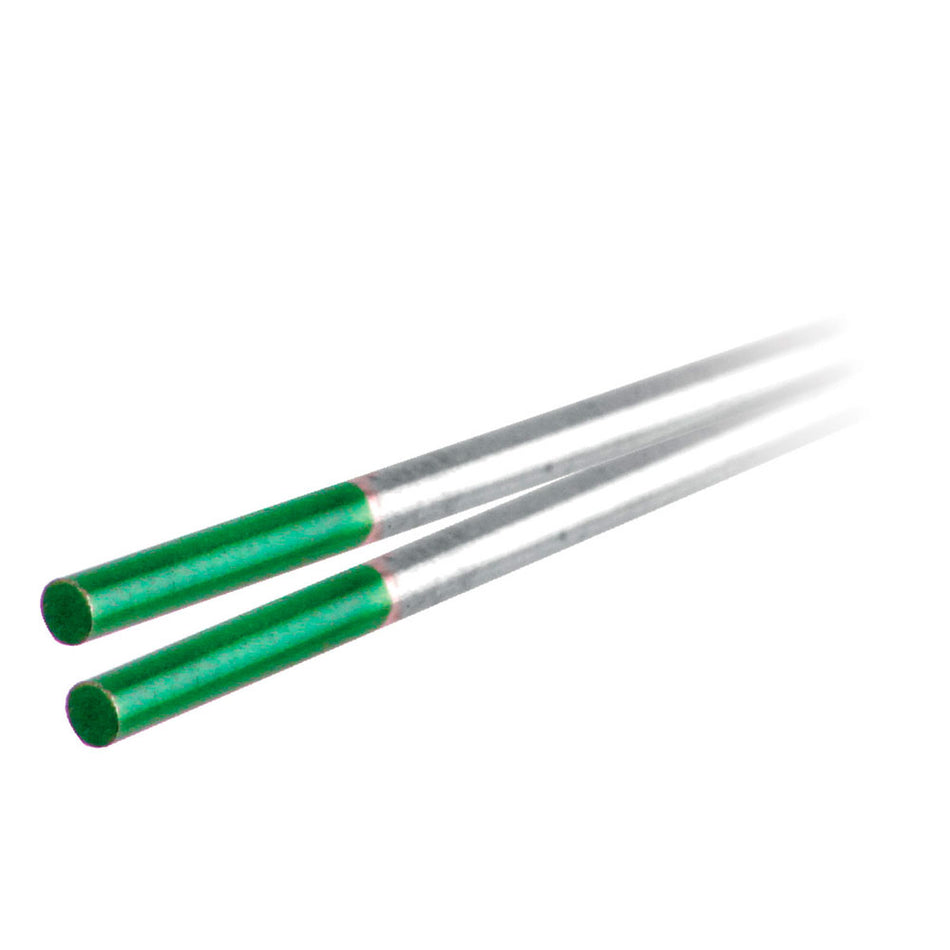 ELECTRODO DE TUNGSTENO VERDE PURO 1/8" X 7" (PRECIO X CAJA - CAJA C/10 PIEZAS) SKU Z-654000