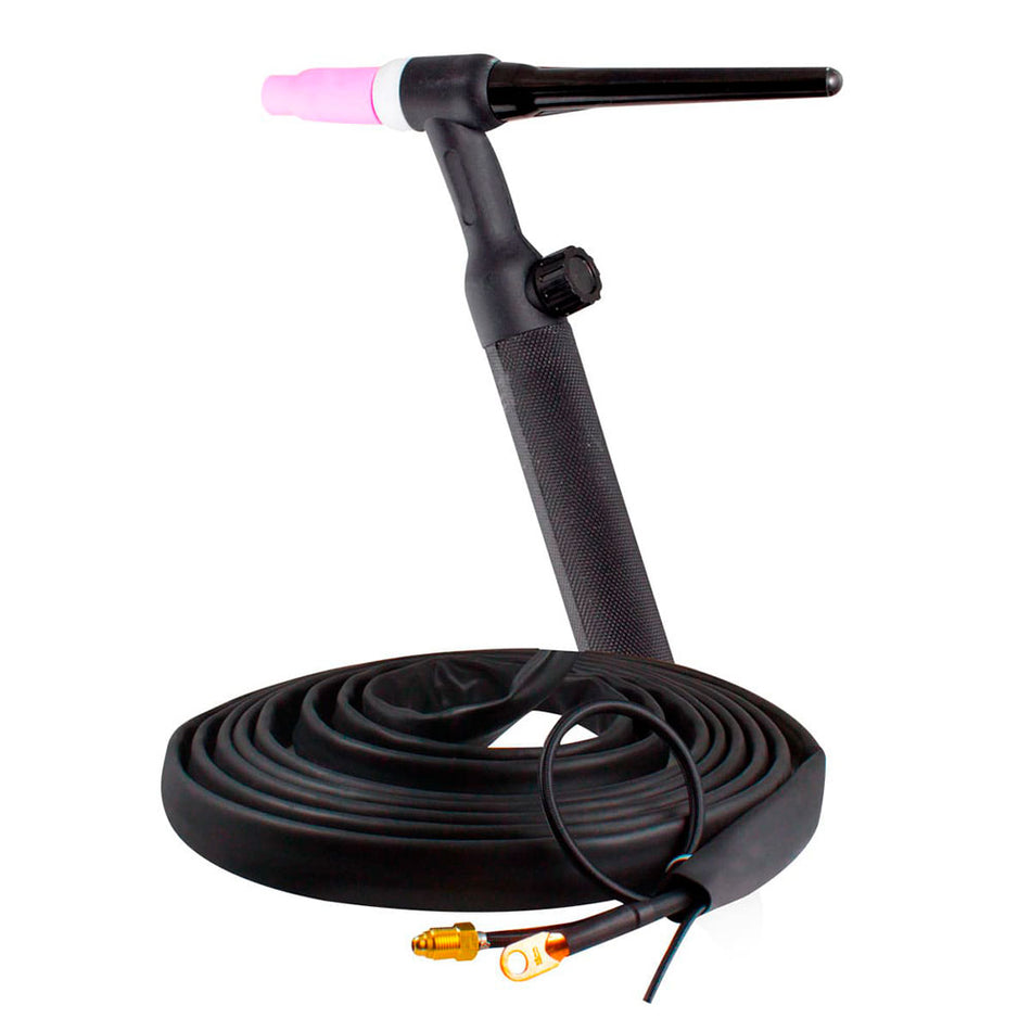 ANTORCHA TIG S26 C/VALVULA 25FT; FLEXIBLE C/2 CABLES WP-26FV-25-2 SKU Z-680500