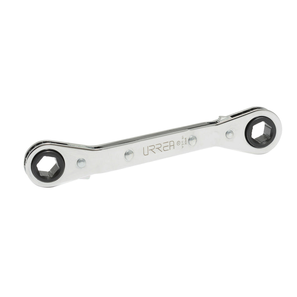 LLAVE DE ESTRAAS PULIDO ESPEJO ACODADA DE MATRACA METRICA, 6 PUNTAS, 9 X 10 MM  SKU 1182M