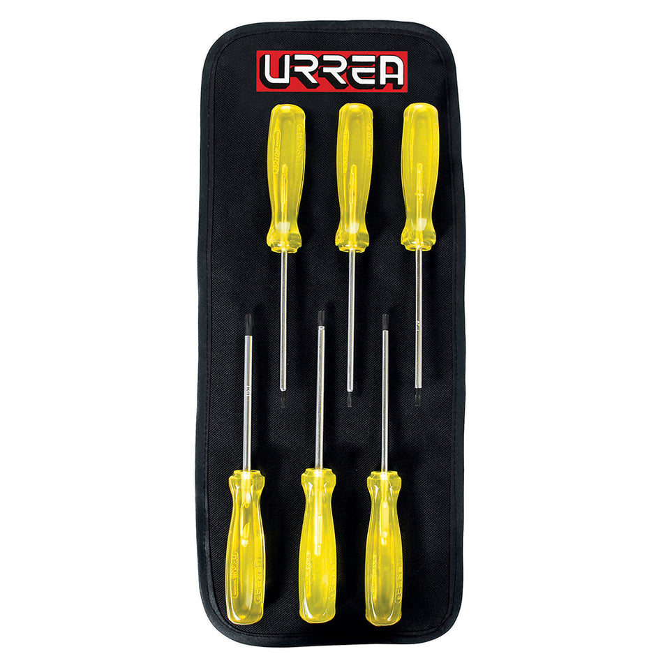 JUEGO DE DESTORNILLADORES CON MANGO AMBAR, PUNTA TORX, 6 PIEZAS  SKU 93W