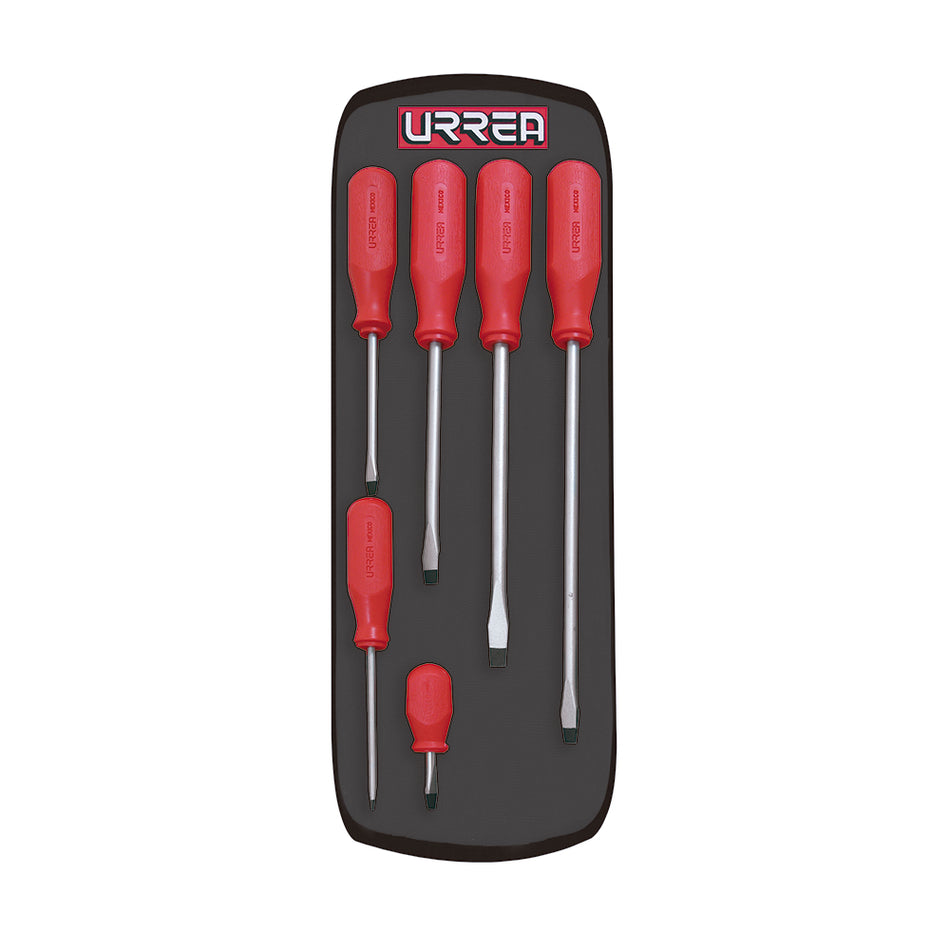 JUEGO DE DESTORNILLADORES CON MANGO ROJO, COMBINADOS, 6 PIEZAS  SKU 9600BR