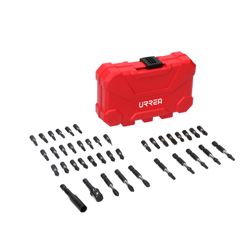 JUEGO DE PUNTAS Y ACCESORIOS CON SISTEMA DE AMORTIGUACIAN DE IMPACTO, 42 PIEZAS  SKU JUP42